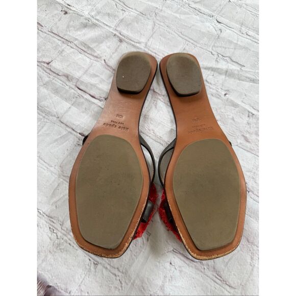 Kate Spade Size 10 Floral Embellished Flip Flop Sandals Red Poppy Mediterranean - Picture 5 of 8